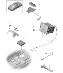 Control panel / Navigation system / Radio unit / Receiving part / TV / microphone  981 Boxster / Boxster S 2012-16