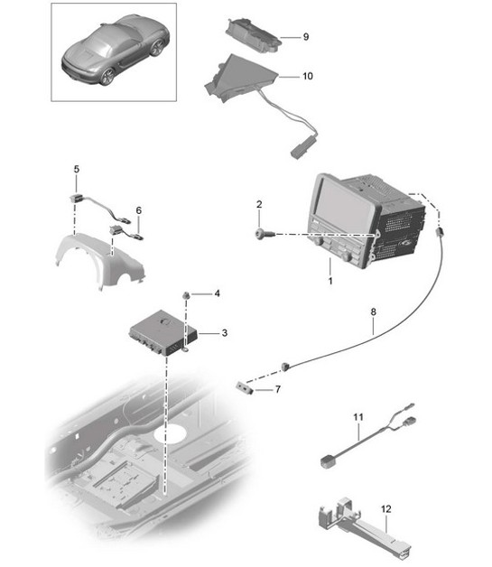 Diagram 911-000 Porsche Macan (95B) MK1 (2014-2018) 电子设备