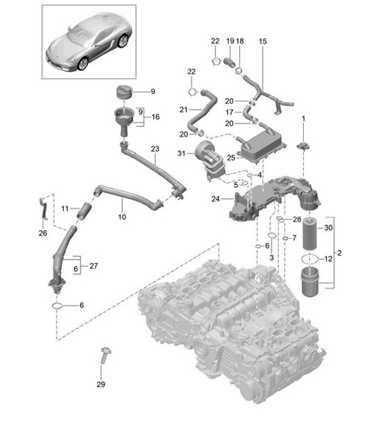 Diagram 104-005 Porsche 356 (1950-1965) Motor