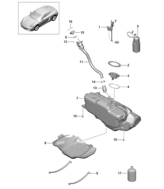 Diagram 201-000 Porsche 911 1978-1983 3.0L / SC Fuel System, Exhaust System