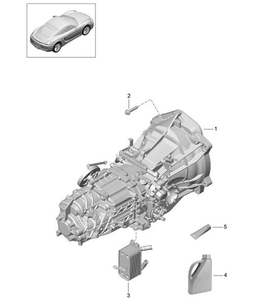 Diagram 302-000 Porsche Cayman 718 2.0L Manual (300 Bhp) Transmission