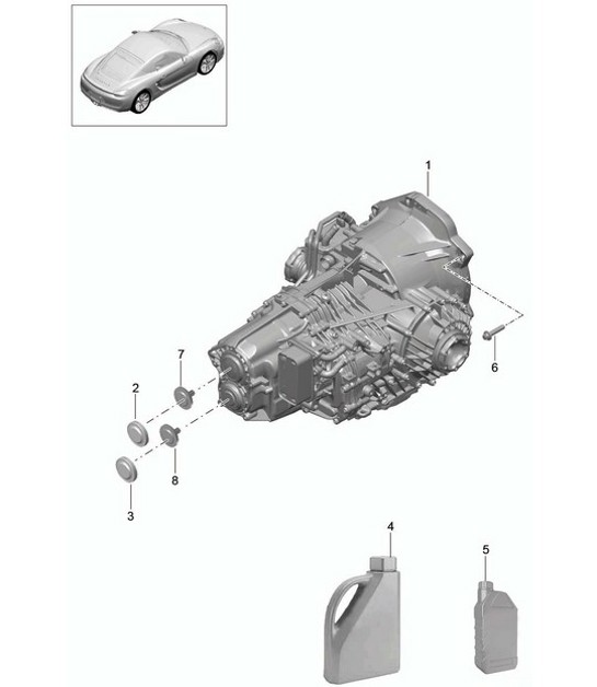 Diagram 320-000 Porsche Cayman GTS 718 2.5L Manual (365 Bhp) Transmission