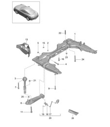 Traversa/braccio oscillante 981C Cayman/Cayman S 2014-16
