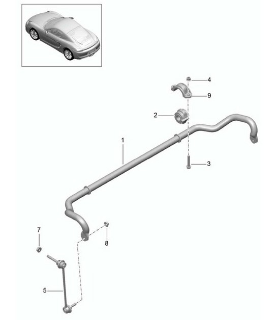 Diagram 402-005 Porsche Cayman 987C / 981C (2005-2016) 前轴、转向 