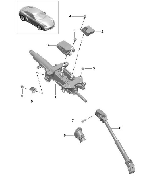 Diagram 403-006 Porsche 911 & 912 (1965-1989) Front Axle, Steering 