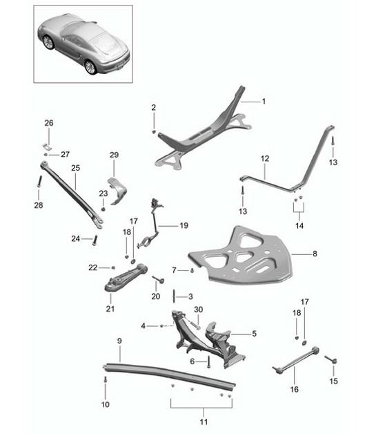 Diagram 501-001 Porsche Macan (95B) MK1 (2014-2018) 后轴