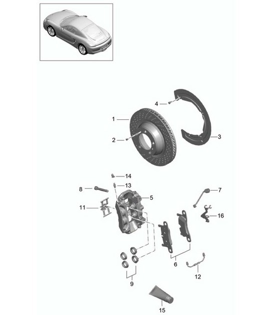 Diagram 603-000 Porsche 996 (911) (1997-2005) Wheels, Brakes