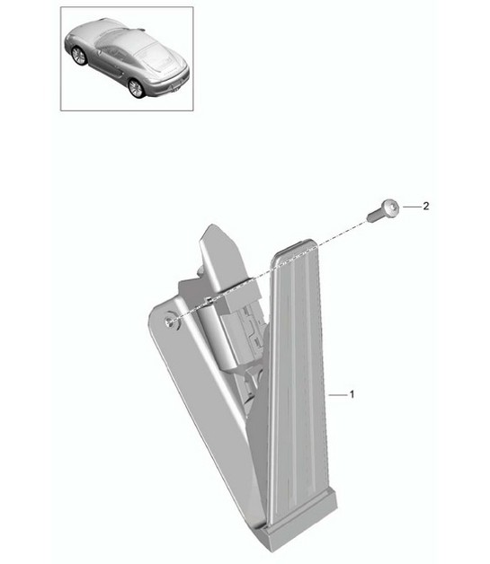 Diagram 702-010 Porsche Cayman 718C (982C) 2017>> Sistema a leva manuale, gruppo pedali 