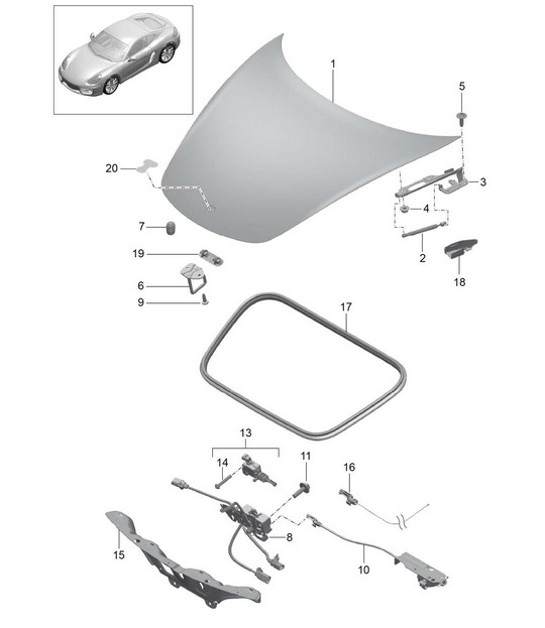 Diagram 803-000 Porsche Macan (95B) MK1 (2014-2018)  车身