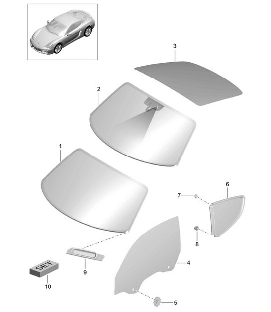Diagram 805-000 Porsche Macan (95B) MK1 (2014-2018) Carrosserie