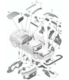 Body /  Sound proofing   981C Cayman / Cayman S 2014-16