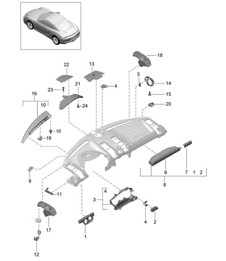 Accessories / Instrument panel trim / Upper part 981C Cayman / Cayman S 2014-16