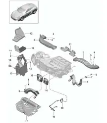 Guida dell'aria/Distributore dell'aria 981C Cayman/Cayman S 2014-16