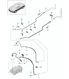 Circuit réfrigérant / Bas de caisse et Partie arrière 981C Cayman / Cayman S 2014-16