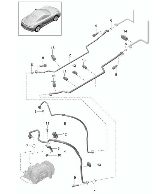 Diagram 813-025 Porsche Cayman 987C / 981C (2005-2016) Body
