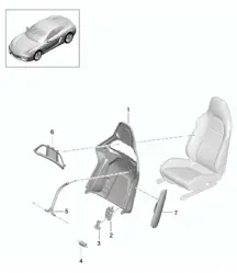 Siège baquet / Pliable / Structure de siège / Accessoires 981C Cayman / Cayman S 2014-16
