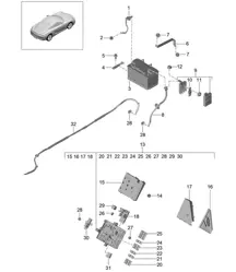 Battery / Power distributor 981C Cayman / Cayman S 2014-16