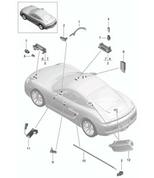 Luci interne / Spia porta / Luce vano piedi / Luce vano bagagli / Luce vano portaoggetti / Luce specchietto esterno 981C Cayman / Cayman S 2014-16