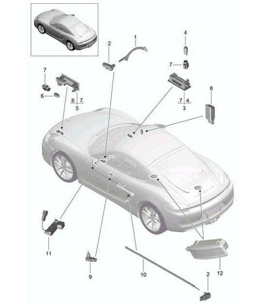 Diagram 903-004 Porsche Cayman 987C / 981C (2005-2016) Electrical equipment