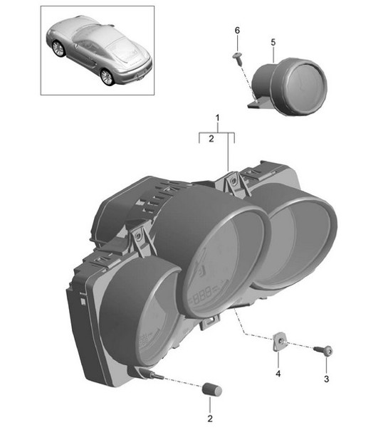 Diagram 906-000 Porsche Cayman 987C / 981C (2005-2016) Electrical equipment