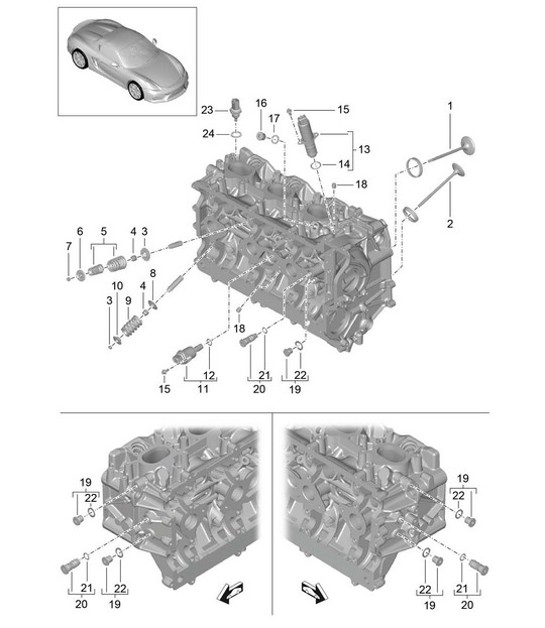 Diagram 103-005 Porsche 993 (911) (1994-1998) 引擎