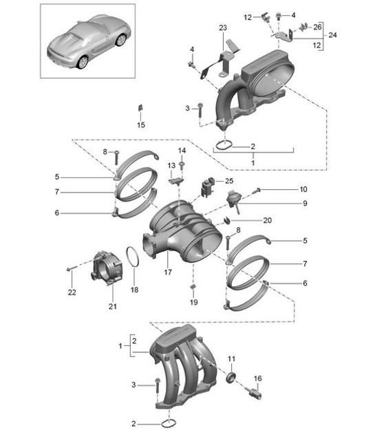 Diagram 107-010 Porsche 914 (1970-1976) 引擎