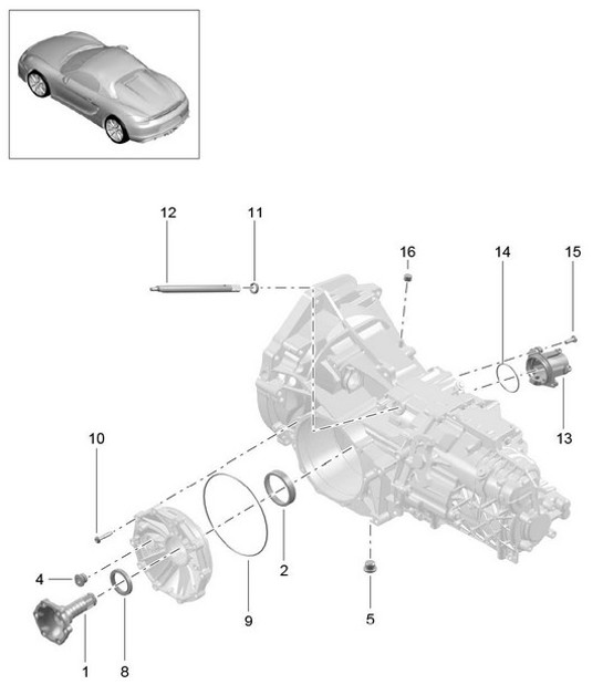 Diagram 302-005 Porsche 996 TURBO 2000-05 Transmission
