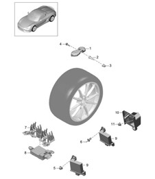 Système de contrôle de pression des pneus 981.SP Boxster Spyder 2016