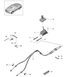 Transmission control / Manual gearbox - PR:480, 6-speed - 981.SP Boxster Syder 2016