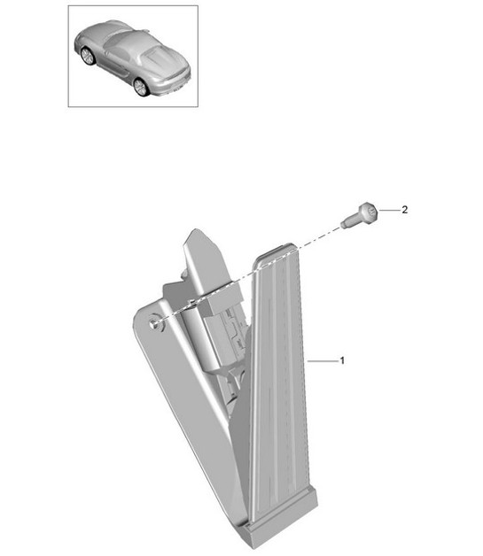 Diagram 702-010 Porsche Macan (95B) MK1 (2014-2018) Sistema a leva manuale, gruppo pedali 