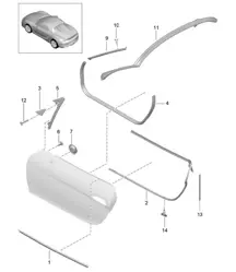 Door seal and Trim 981.SP Boxster Spyder 2016