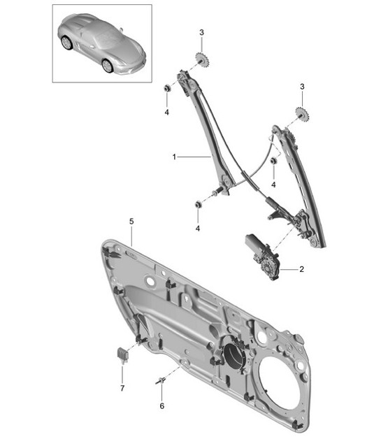 Diagram 804-030 Porsche Cayman 718 2.0L Manual (300 Bhp) Karosserie