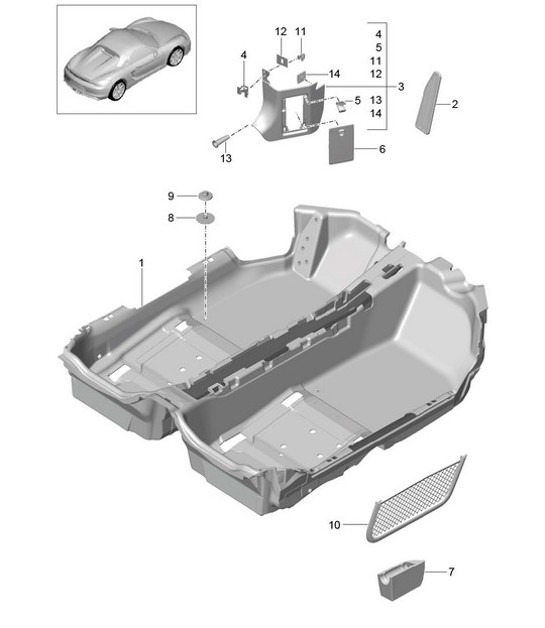 Diagram 807-010 Porsche 996 (911) (1997-2005) Body