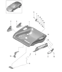 Siège baquet / Pliable / Structure de siège / Accessoires 981.SP Boxster Spyder 2016