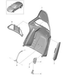 Carcasa respaldo / Asiento baquet / Abatible / Accesorios 981.SP Boxster Spyder 2016