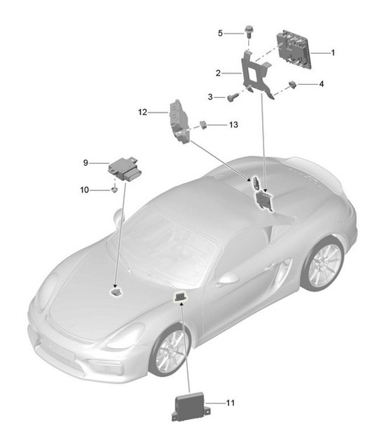 Diagram 901-003 Porsche Cayenne 92A (958) 2010-2017 Electrical equipment