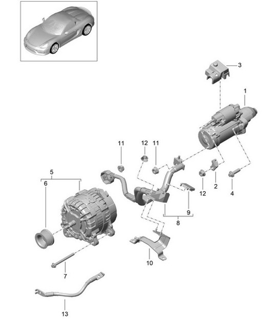 Diagram 902-005 Porsche Macan (95B) MK1 (2014-2018) Materiale elettrico