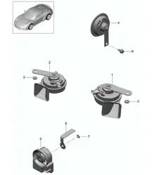 Fanfara / avvisatore acustico / sistema di allarme 981.SP Boxster Spyder 2016