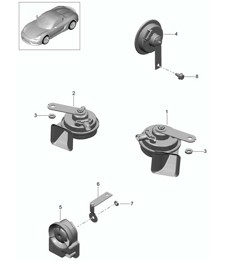 Fanfare / Signalhorn / Alarmanlage 981.SP Boxster Spyder 2016
