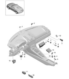 Interrupteur / Panneau de commande / Climatisation 981.SP Boxster Spyder 2016