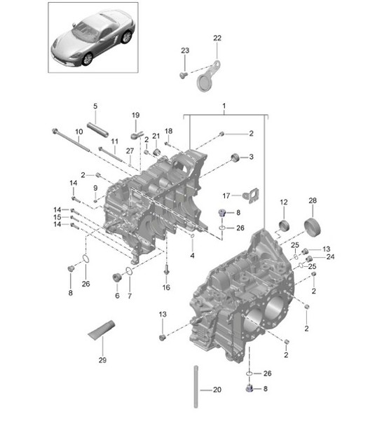 Diagram 101-005 Porsche Boxster 718 (982) 2017>> Motore