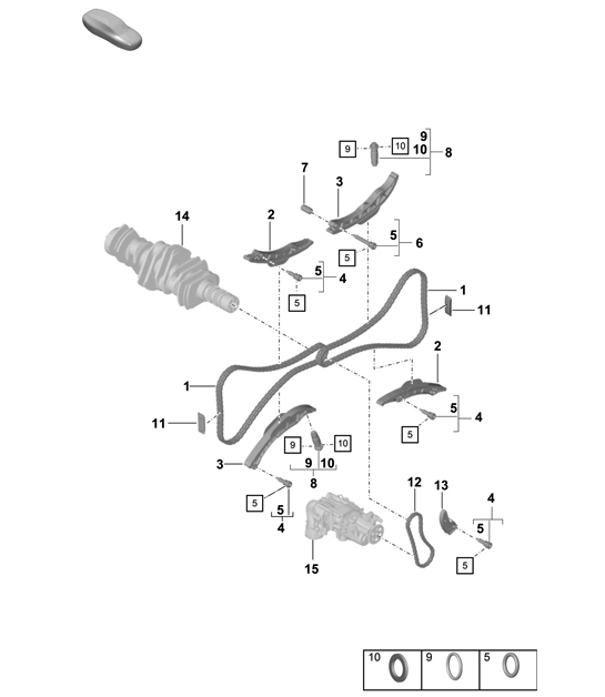 Diagram 103-016 Porsche 356 (1950-1965) Motor