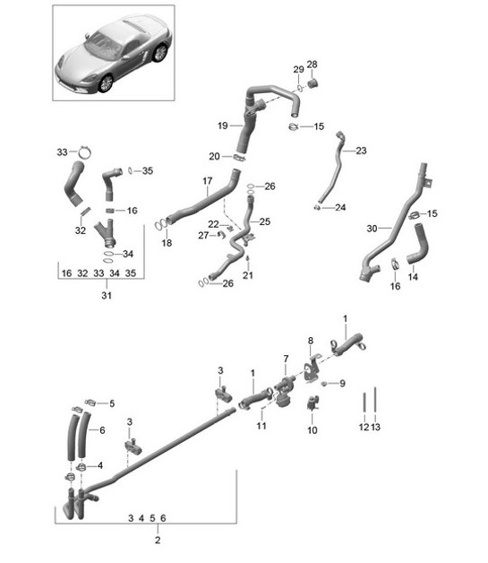 Diagram 105-005 Porsche Macan (95B) MK1 (2014-2018) Moteur