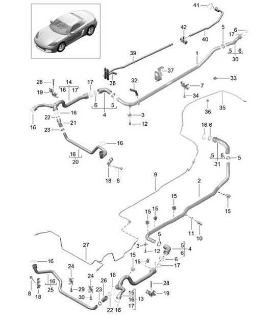 Diagram 105-010 Porsche Macan (95B) MK1 (2014-2018) Moteur