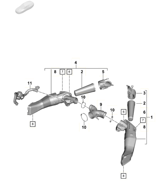 Diagram 106-010 Porsche Macan (95B) MK1 (2014-2018) Moteur