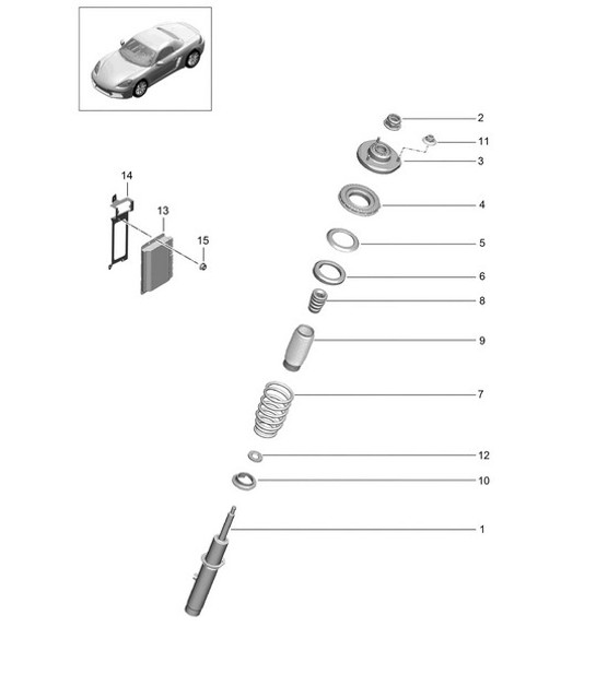 Diagram 402-000 Porsche 997 MK1 GT3 / GT3 RS 2007-09 Front Axle, Steering 