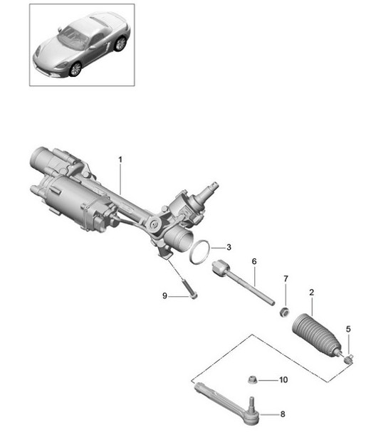 Diagram 403-000 Porsche Macan (95B) MK1 (2014-2018) Essieu avant, Direction 