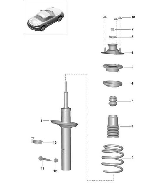 Diagram 502-000 Porsche Macan (95B) MK1 (2014-2018) Eje posterior