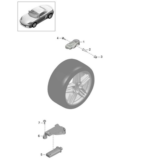 Diagram 601-005 Porsche Boxster 718 (982) 2017>> Ruedas, Frenos