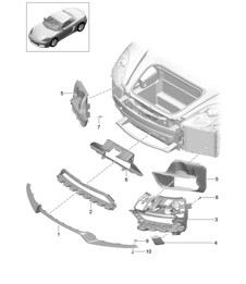 Guide d'air Pare-chocs AVANT / Pack Sport Design et GTS (PR:XAN,XAT,011) 718 (982) Boxster 2017>>